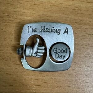 JJ Jonette Jewelry  'Good Day' and ‘Bad Day’ Moveable Pewter Pin Brooch